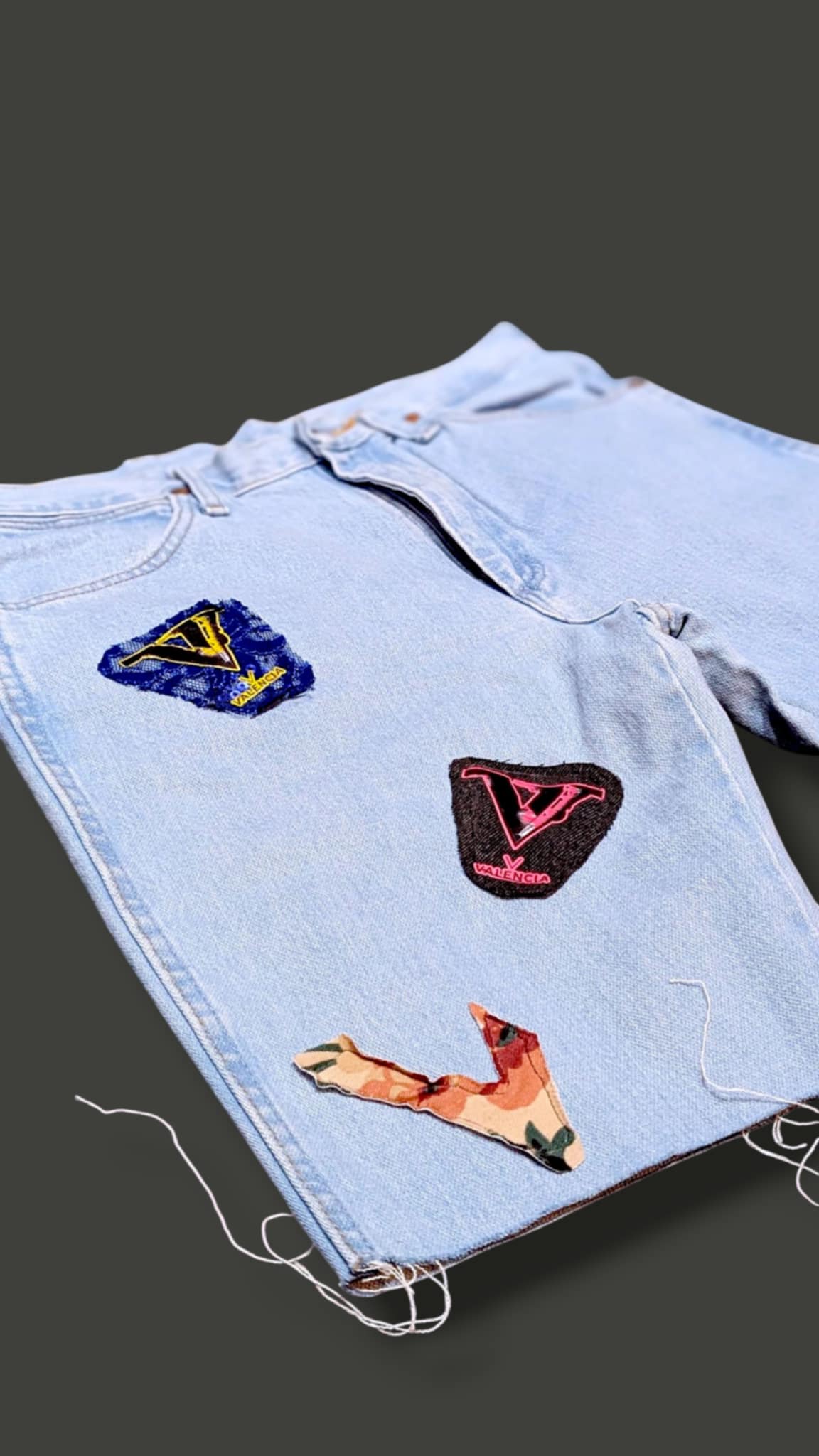 Vvalencia Patch Jorts, Blue