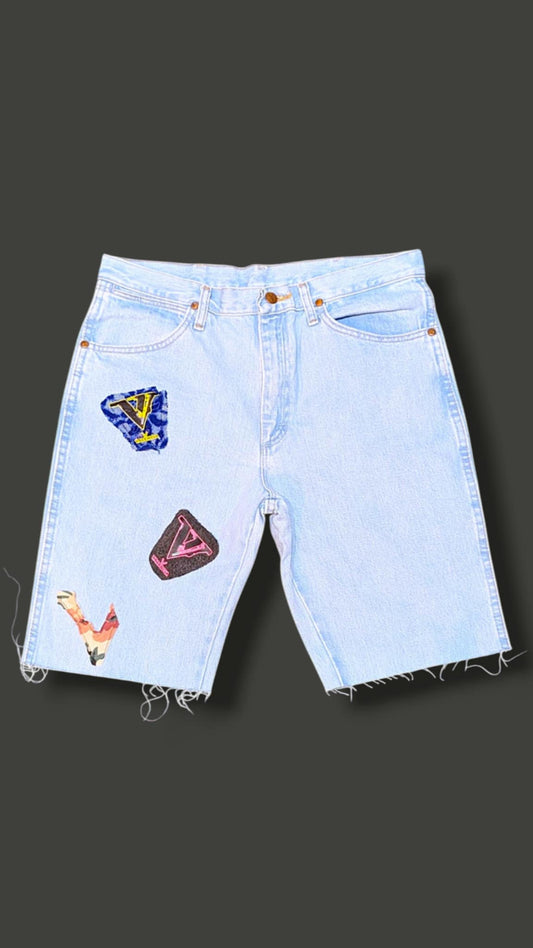 Vvalencia Patch Jorts, Blue