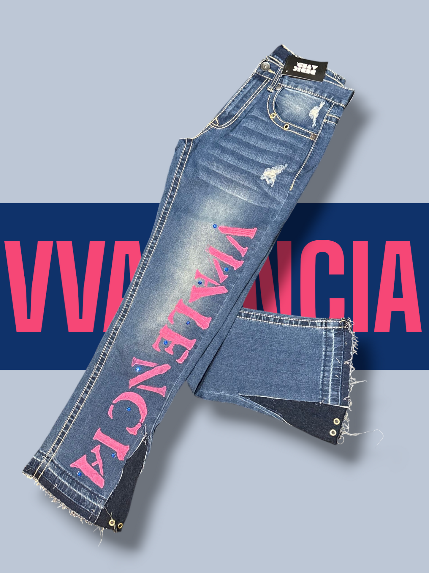 Blue/PINK  VV Jeans